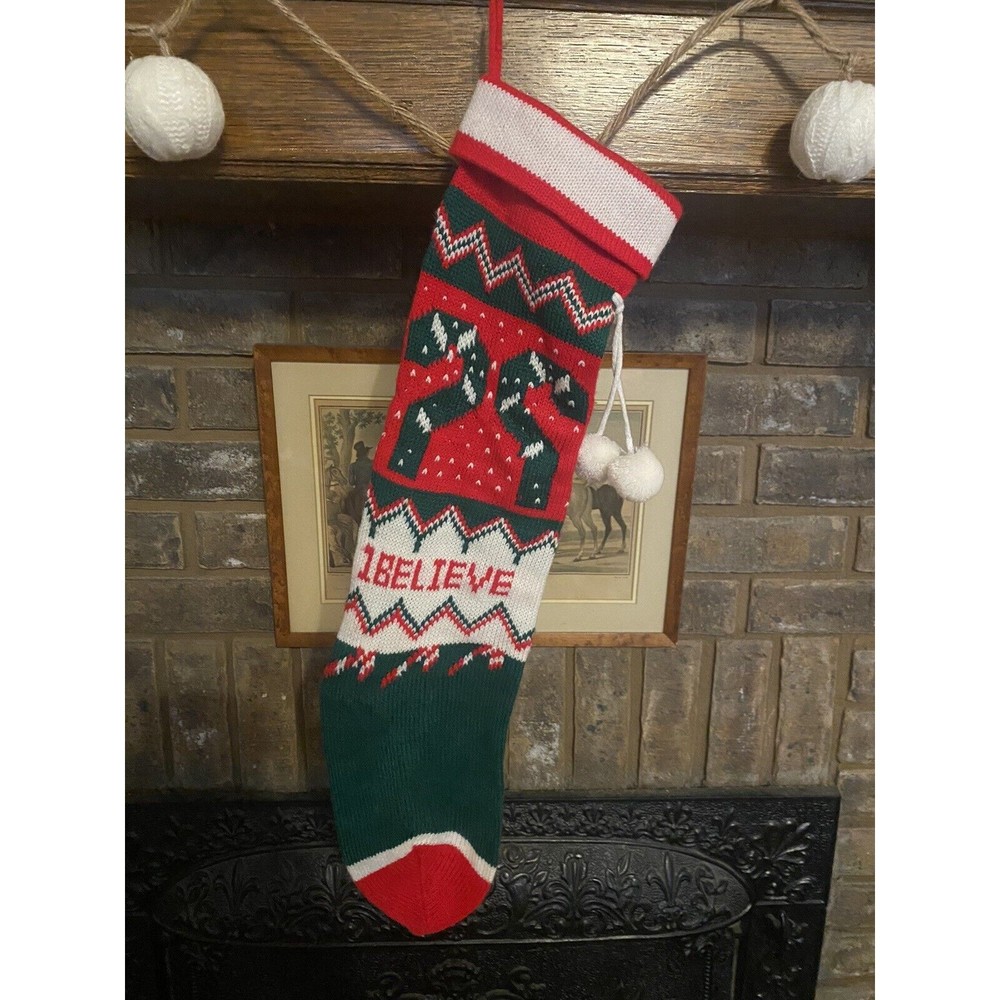 Vintage Christmas Stocking Candy Cane
